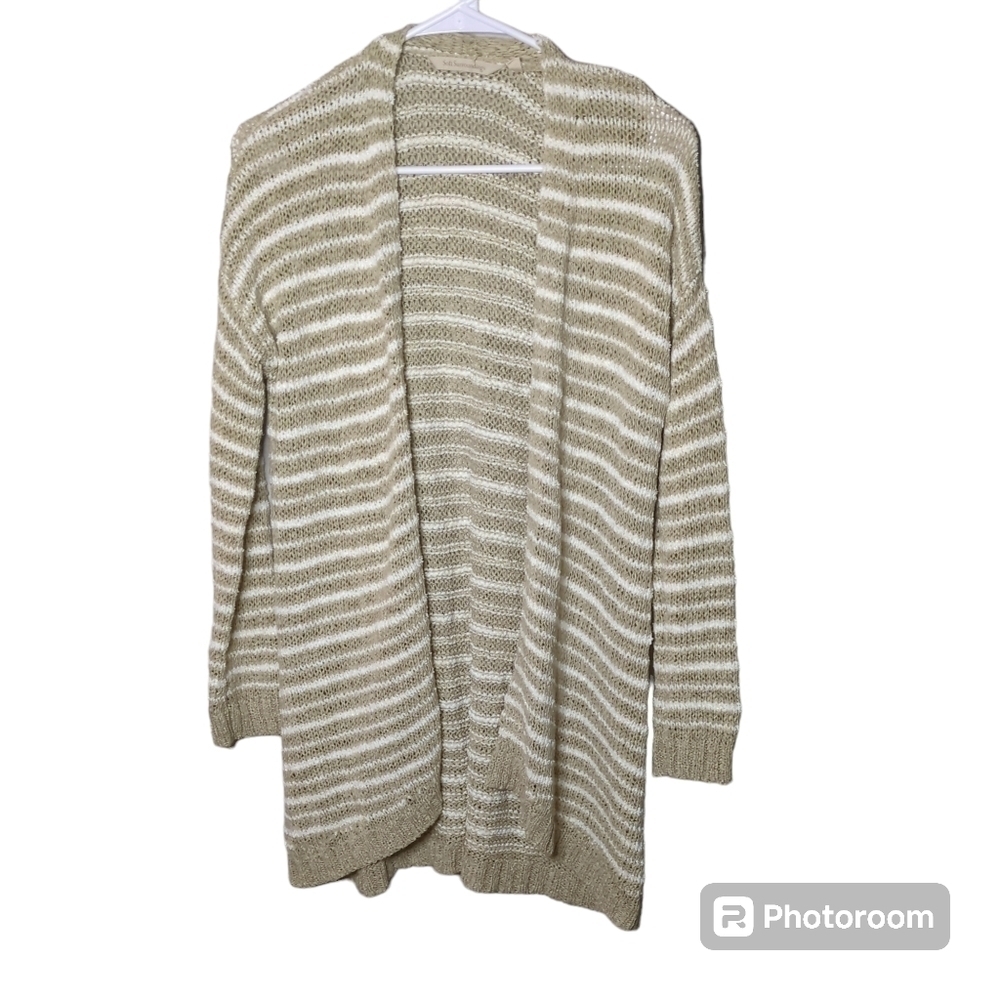 Soft Surroundings Lucie Cardigan Sweater Stripe‎ Open Front Loose Knit Size XS